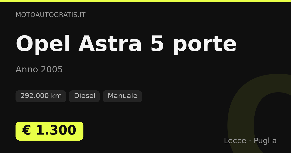 Opel Astra 5 porte