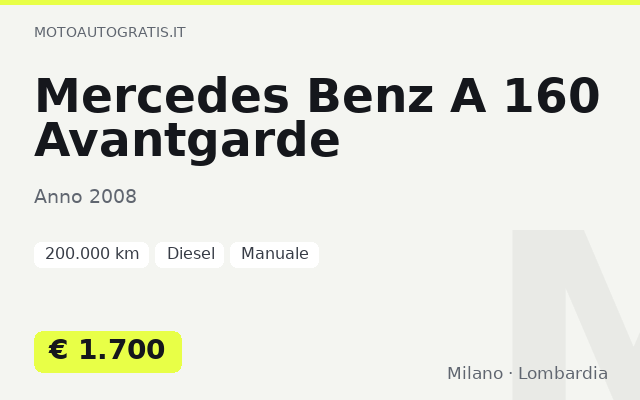 Mercedes Benz A 160 Avantgarde