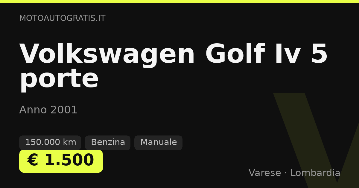 Volkswagen Golf Iv 5 porte