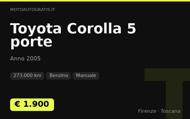 Toyota Corolla 5 porte