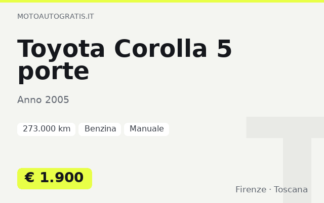Toyota Corolla 5 porte