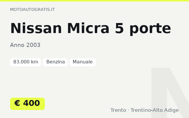 Nissan Micra 5 porte