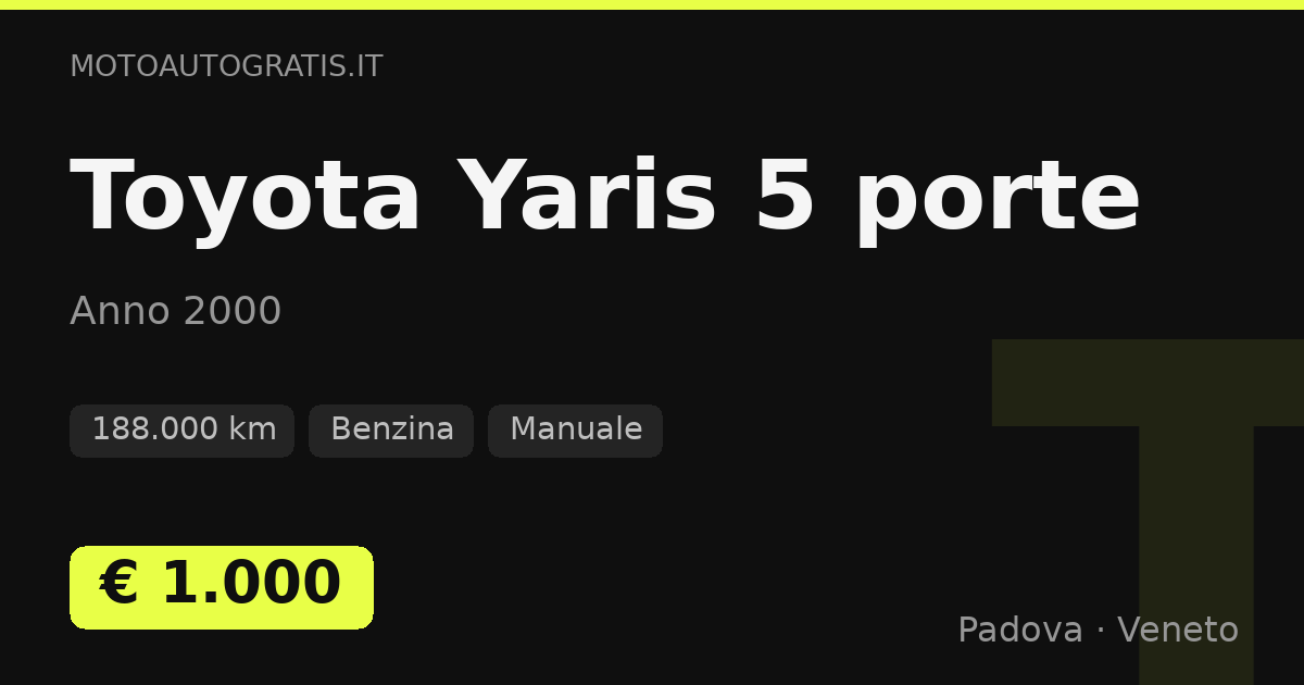 Toyota Yaris 5 porte