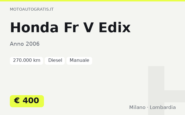 Honda Fr V Edix