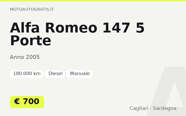 Alfa Romeo 147 5 Porte