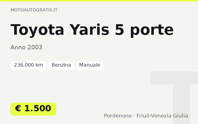 Toyota Yaris 5 porte