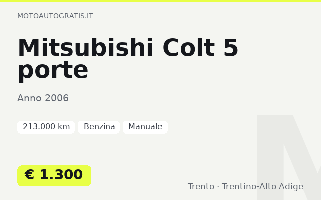 Mitsubishi Colt 5 porte