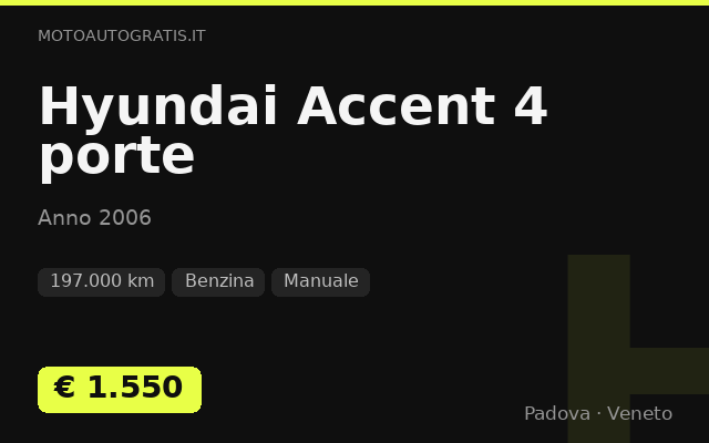 Hyundai Accent 4 porte