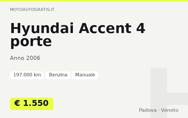 Hyundai Accent 4 porte