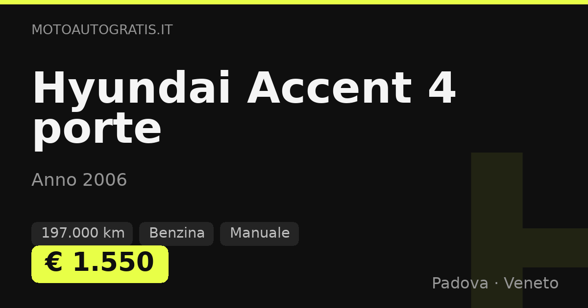 Hyundai Accent 4 porte