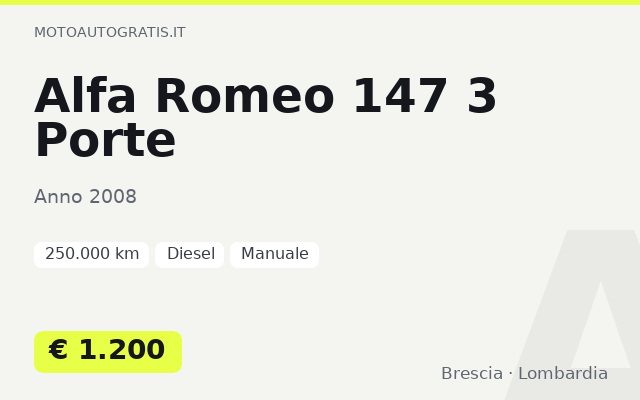 Alfa Romeo 147 3 Porte