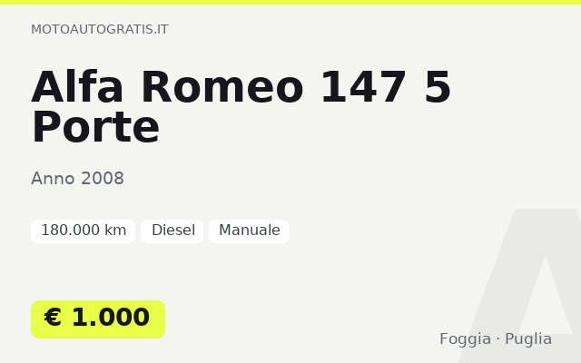 Alfa Romeo 147 5 Porte