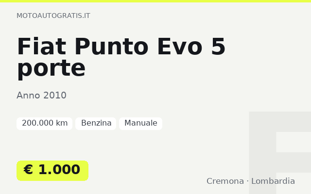 Fiat Punto Evo 5 porte
