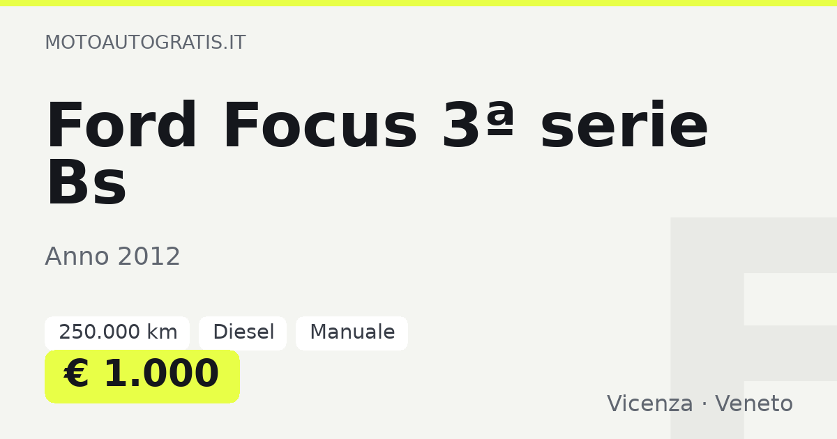 Ford Focus 3ª serie Bs