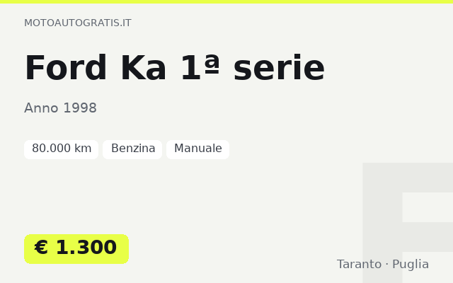 Ford Ka 1ª serie