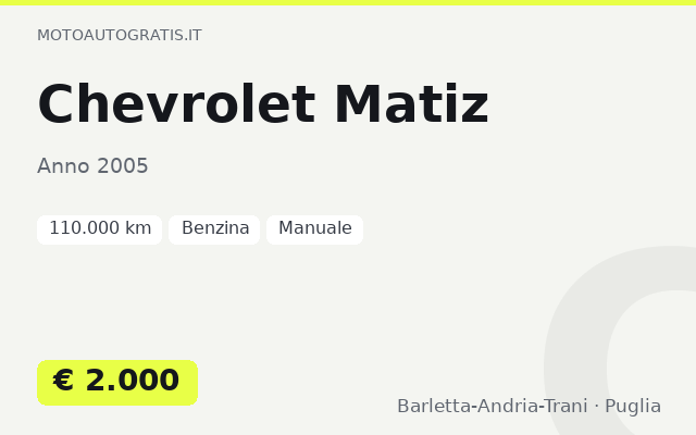 Chevrolet Matiz