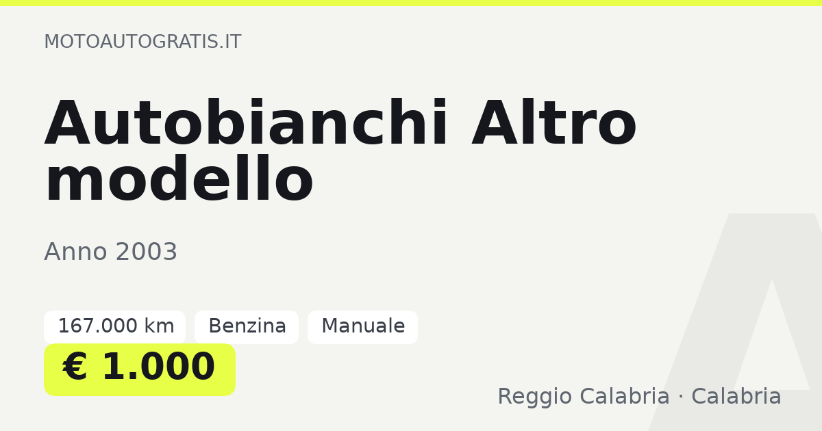 Autobianchi Altro modello