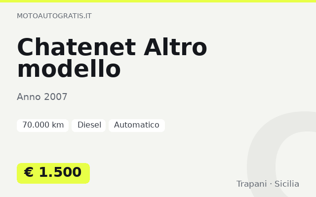 Chatenet Altro modello