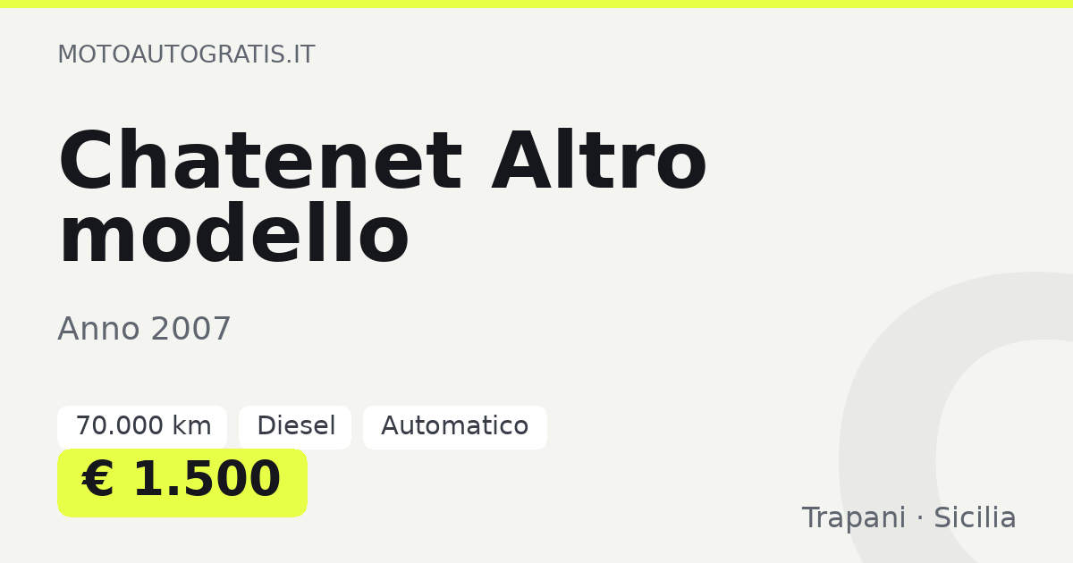 Chatenet Altro modello