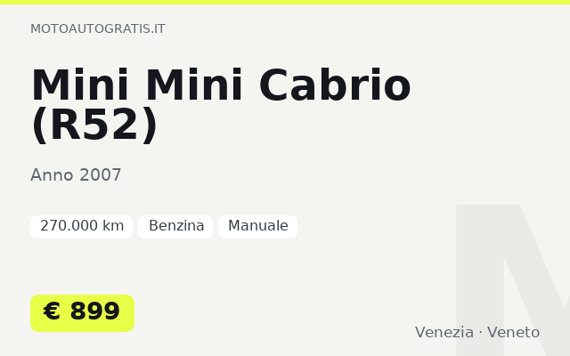 Mini Mini Cabrio (R52)