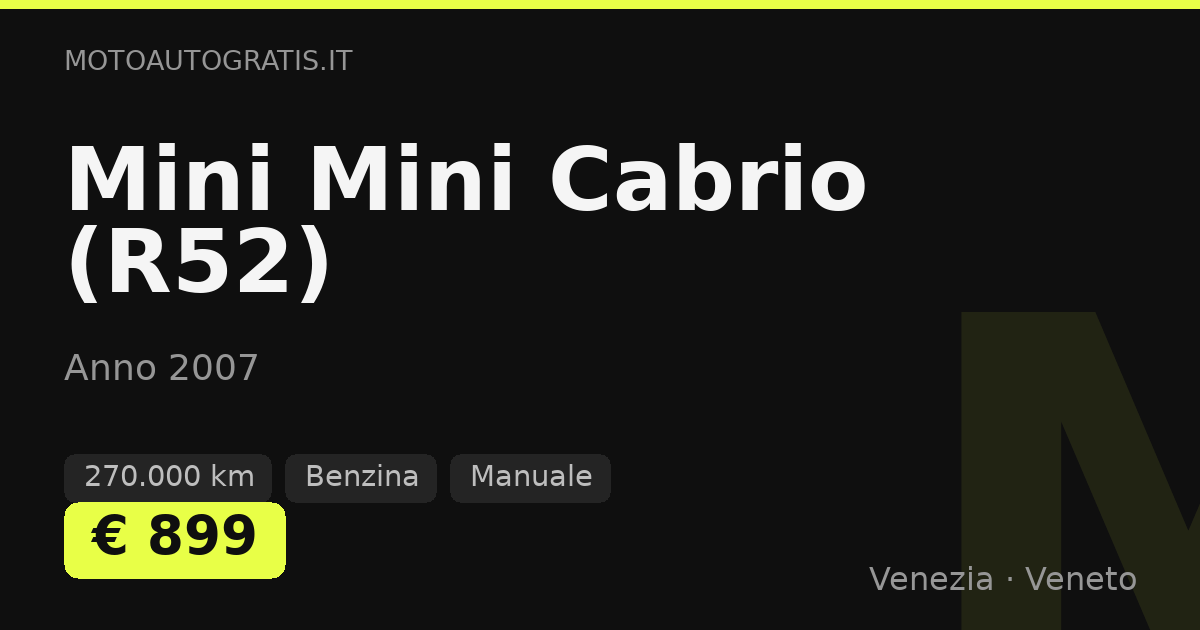 Mini Mini Cabrio (R52)