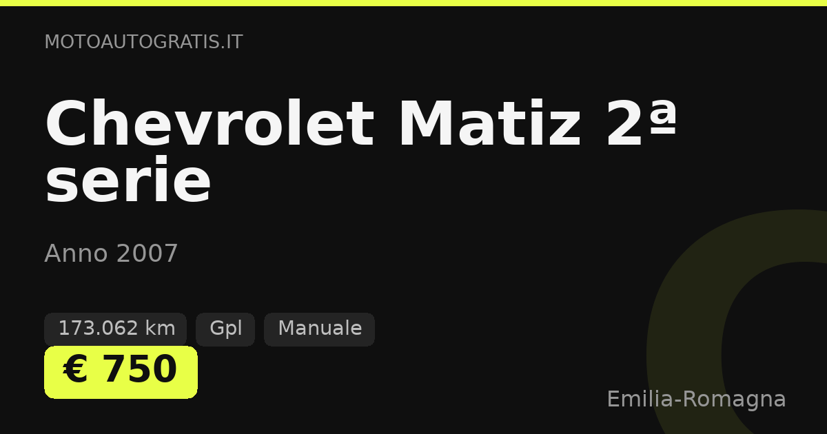 Chevrolet Matiz 2ª serie