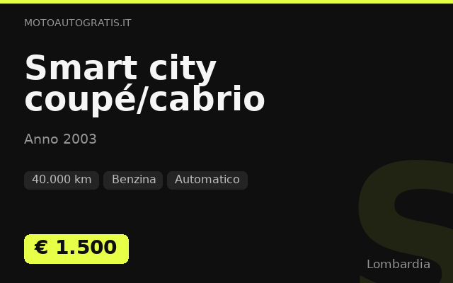 Smart city coupé/cabrio
