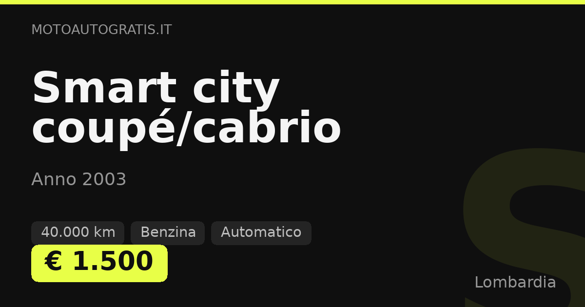 Smart city coupé/cabrio