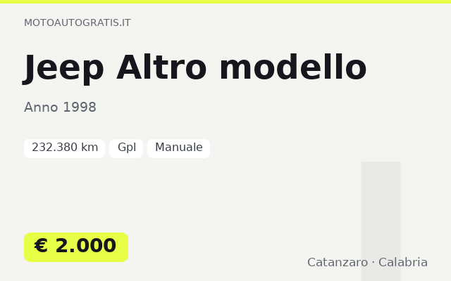 Jeep Altro modello