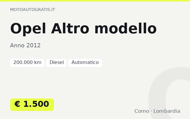 Opel Altro modello