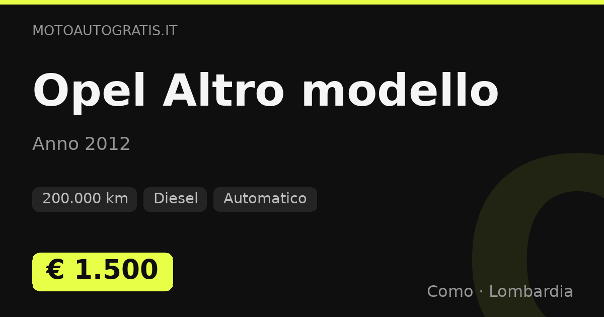 Opel Altro modello