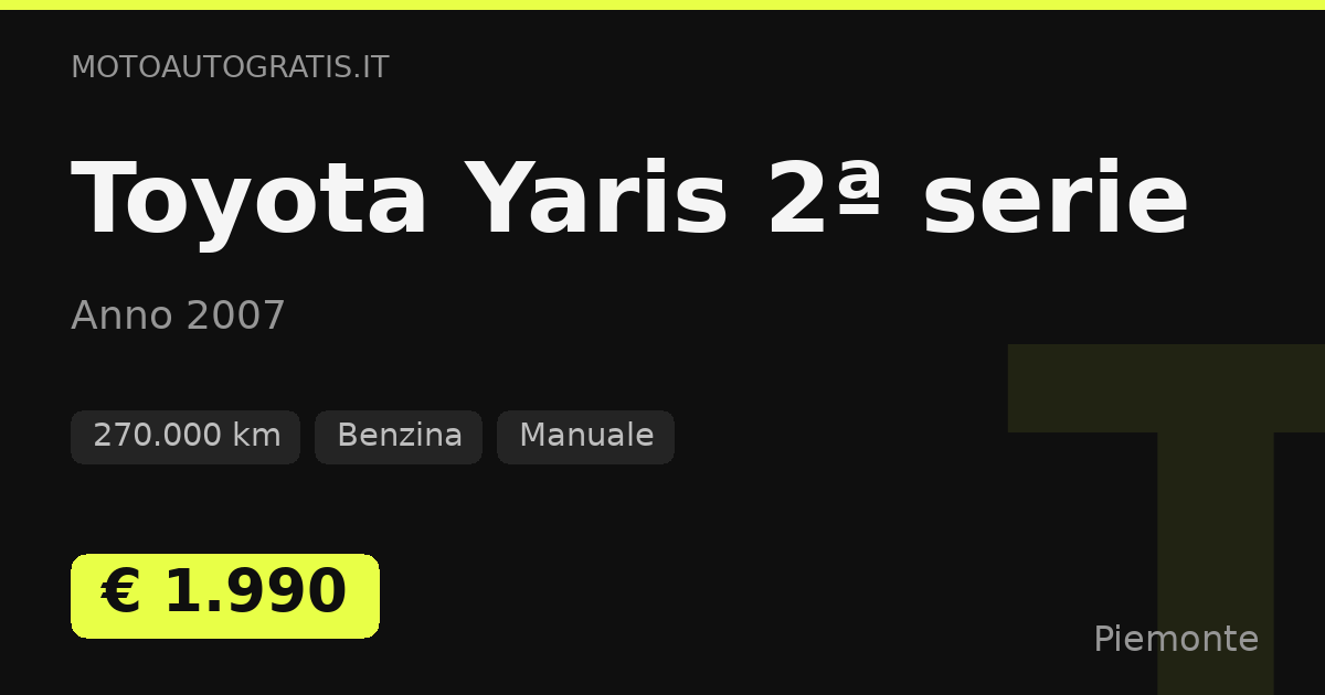 Toyota Yaris 2ª serie
