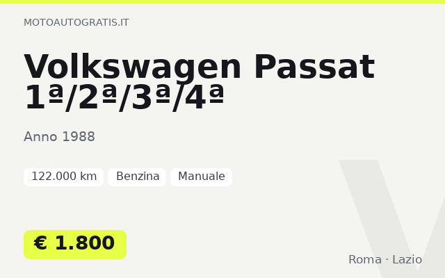 Volkswagen Passat 1ª/2ª/3ª/4ª