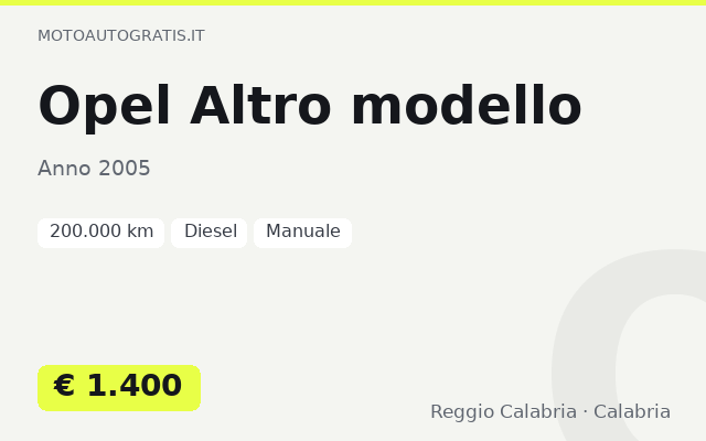Opel Altro modello