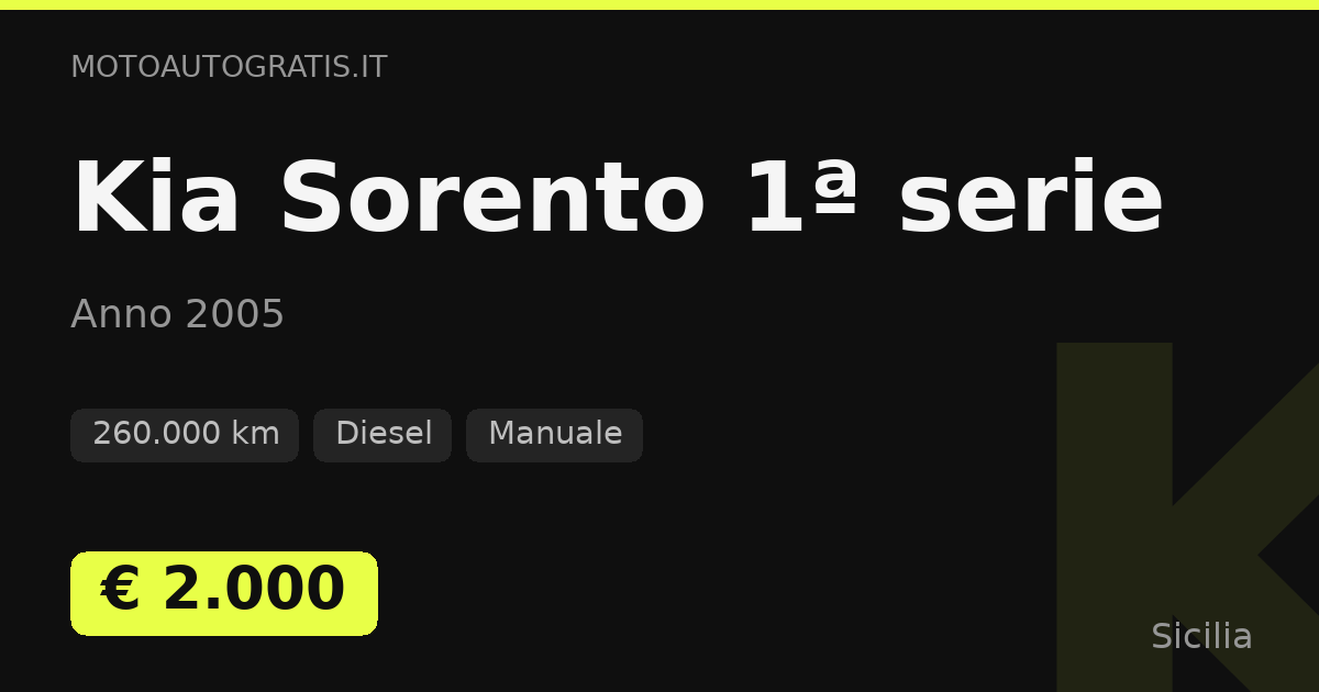 Kia Sorento 1ª serie