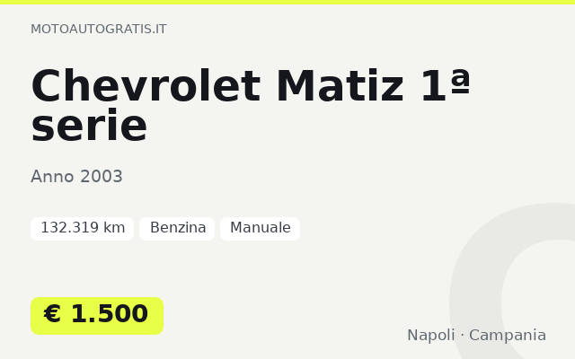 Chevrolet Matiz 1ª serie