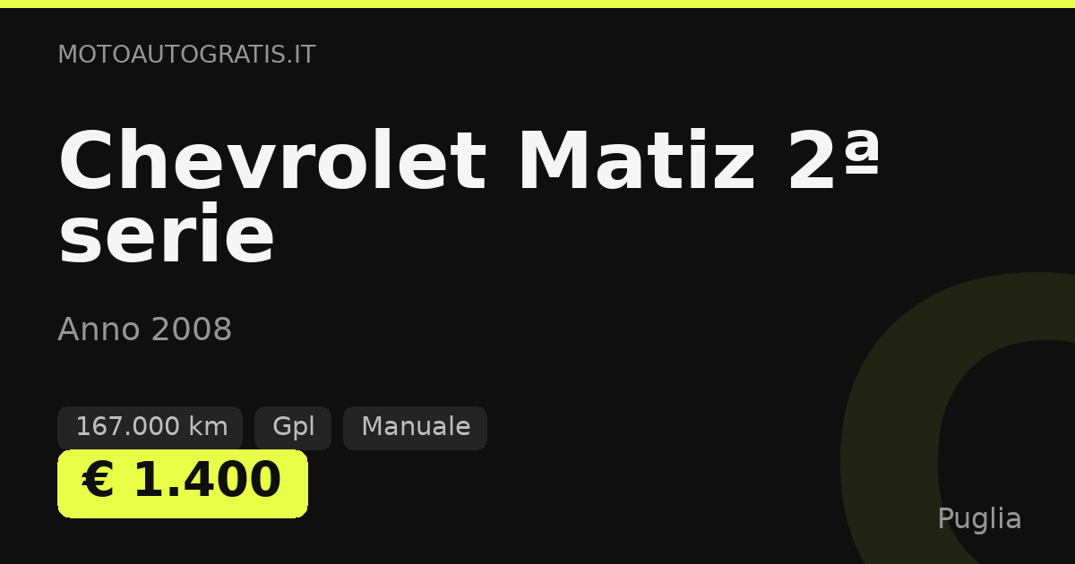 Chevrolet Matiz 2ª serie