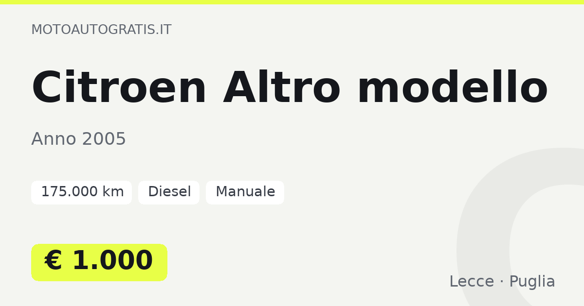 Citroen Altro modello