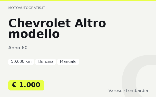 Chevrolet Altro modello