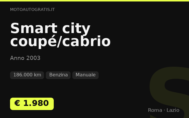 Smart city coupé/cabrio