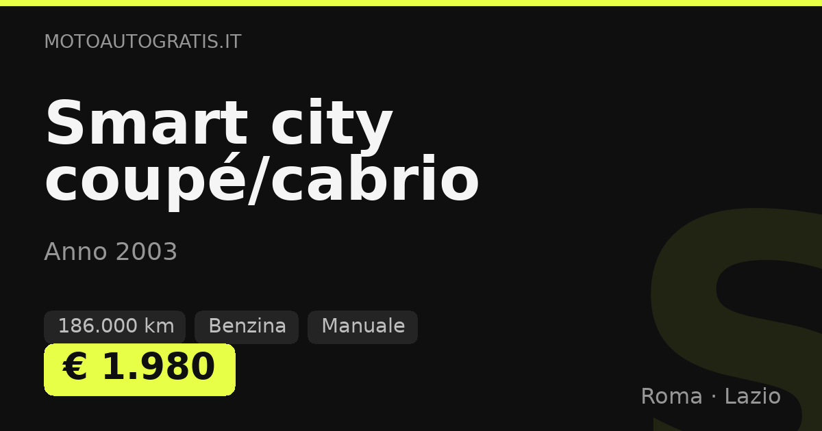 Smart city coupé/cabrio
