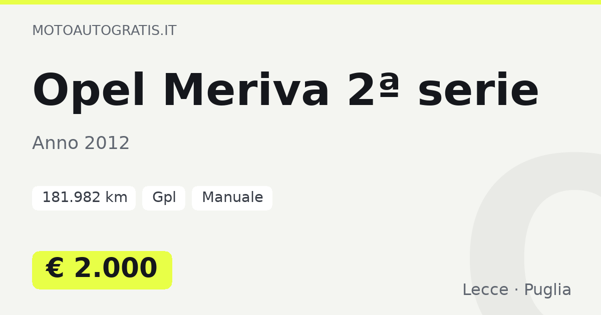 Opel Meriva 2ª serie