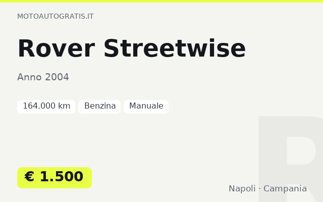 Rover Streetwise