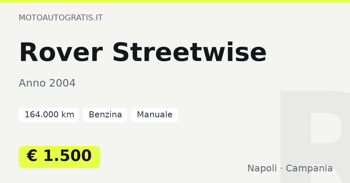 Rover Streetwise