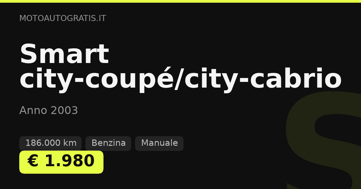 Smart city-coupé/city-cabrio