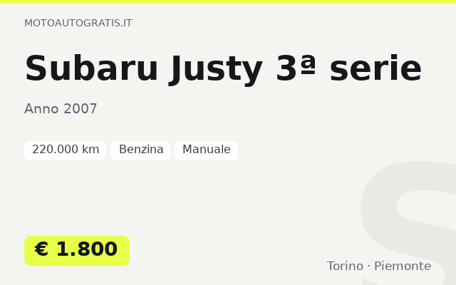 Subaru Justy 3ª serie