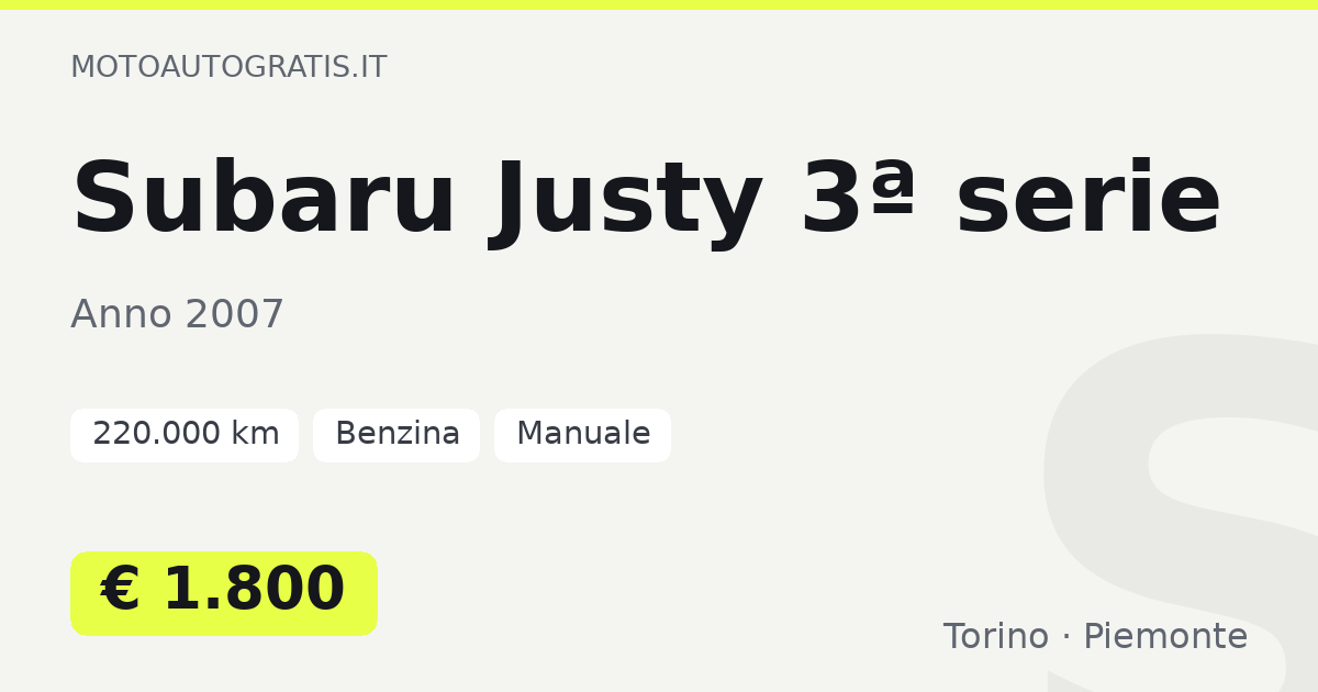 Subaru Justy 3ª serie