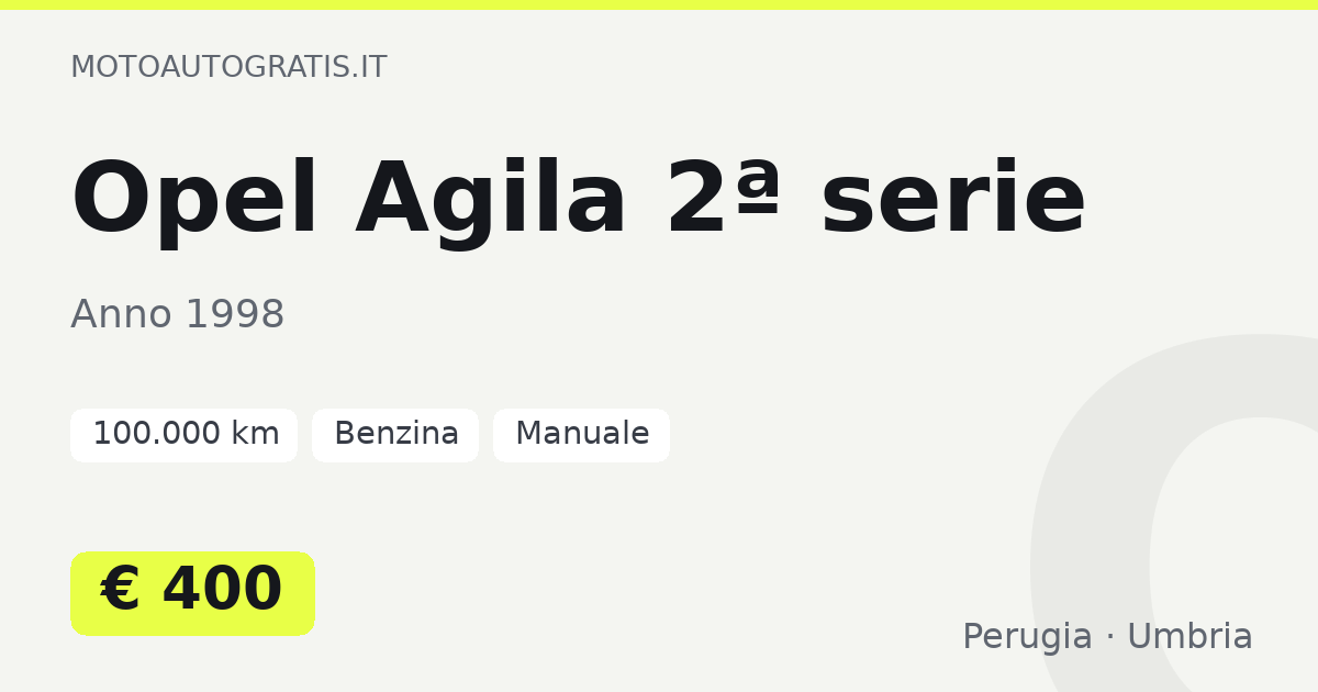 Opel Agila 2ª serie