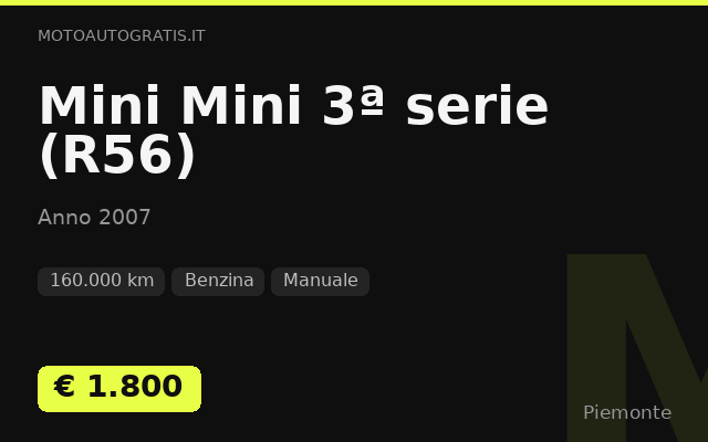 Mini Mini 3ª serie (R56)