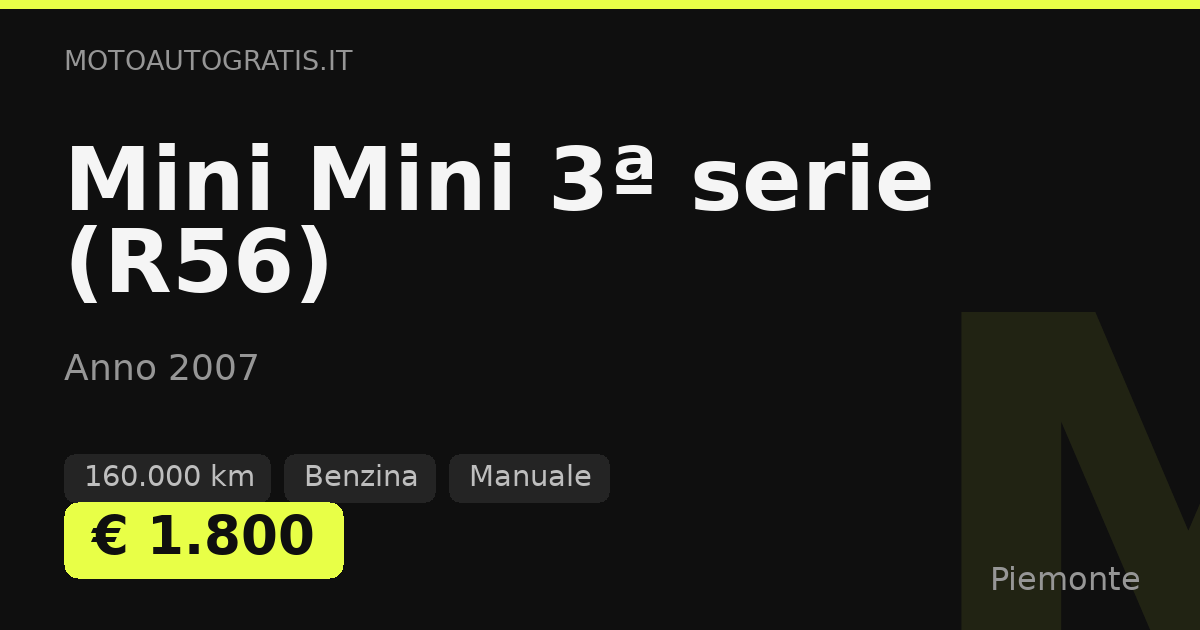Mini Mini 3ª serie (R56)